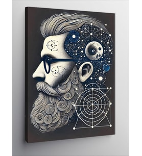 Kanvas Tablo Uzay Sakalı ve Geometrik Sanat
