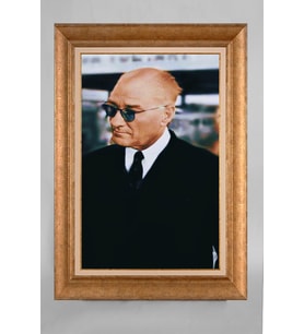 EV İŞYERİ OFİS İÇİN ALTIN ÇERÇEVELİ PASPARTULU ATATÜRK TABLO S65