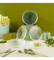 Fecra Loren 6'lı Pasta Tabağı Seti Natürel 16 Cm