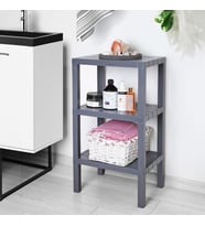 3 Katlı Köşe Rafı Banyo, Mutfak ve Kiler İçin Yer Tasarruflu Organizer Çok Amaçlı Plastik Raf 3 Farklı Renk Seçeneği (38x29x74cm) (GRİ)