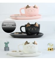 Kedi Temalı Seramik Kahve Seti BM-2360