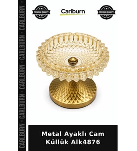 Özel Üretim Dekoratif Masaüstü Şık Modern Aksesuar Metal Ayaklı Cam Küllük Alk4876