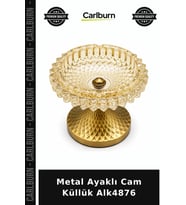 Özel Üretim Dekoratif Masaüstü Şık Modern Aksesuar Metal Ayaklı Cam Küllük Alk4876