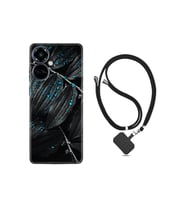 Camon 19 Pro Kılıf Ipli Boyun Askılı Desenli Silikon Foid Green 1643