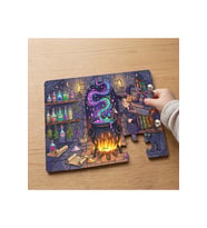Cadı ve Sihirli Kazan Tasarımlı 24 Parça Ahşap Çocuk Puzzle