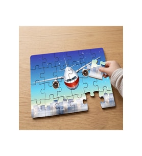 Gökyüzünde Uçak Tasarımlı 24 Parça Ahşap Çocuk Puzzle MPK0077