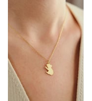 Kişiye Özel Koala Figürlü Şık Kolye 925K Gümüş (Gold)