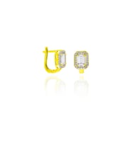 Baget Küpe Sarı Gold Rengi Gümüş Baget Bayan Küpesi KUPE-465