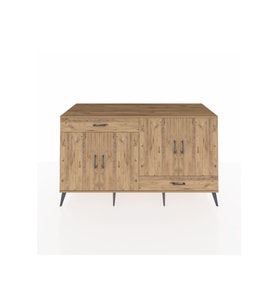 Kronos Konsol 5 Raflı 2 Çekmeceli 4 Kapaklı 176x59x99 Çam-Çam