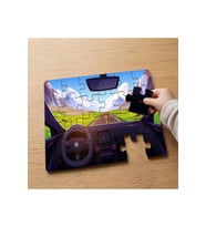 Araba Camından Görünen Dağlar Tasarımlı 24 Parça Ahşap Çocuk Puzzle MPK0980