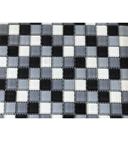 Mutfak Tezgah Arası Kristal Cam Mozaik Kale 61SM3007 23X23 (Siyah - Beyaz)