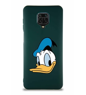 Xiaomi Redmi Note 9 Pro Soft Premier Kapak Donald Duck-B Tasarımlı Silikon Kılıf - Yeşil (Şeffaf)