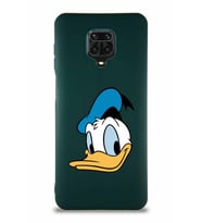 Xiaomi Redmi Note 9 Pro Soft Premier Kapak Donald Duck-B Tasarımlı Silikon Kılıf - Yeşil (Şeffaf)