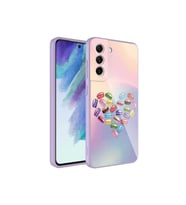 Samsung Galaxy S21 FE Uyumlu Kılıf Kamera Korumalı Desenli Sert Silikon Zore Epoksi Kapak (Model 1)