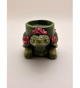 Kaplumbağa tealight mumluk - balmumu mum hediyeli