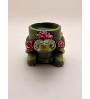 Kaplumbağa tealight mumluk - balmumu mum hediyeli