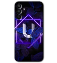 Galaxy A15 Kılıf HD Desen Baskılı Kılıf - Dark Neon Yaprak U Harfi