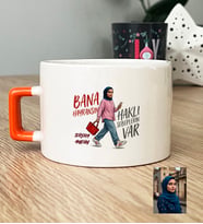 Kişiye Özel Karikatürlü Bana Hayransın Lüks Fincan Doğum Günü Hediyesi