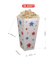 Büyük Karton PopCorn / Mısır Kutusu 50 Adet