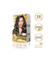 MAXX DELUXE Golden 24K Altın Içerikli Saç Boyası 7.0 Kumral 2 Boyama