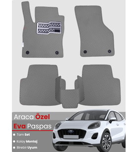 FORD PUMA (2020-2024) Uyumlu EVA Paspas Tam Set–Araca Özel,Su Geçirmez,Kolay Montaj