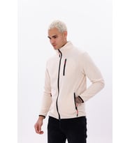 Monox Erkek Biyeli Fermuarlı Spor Polar Ceket (Bej)