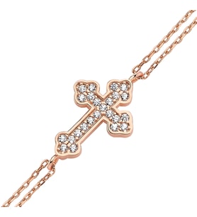Rose Gümüş Cross Bileklik
