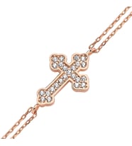 Rose Gümüş Cross Bileklik