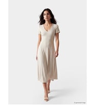 LCW Vision Bej V Yaka Bodycon Elbise
