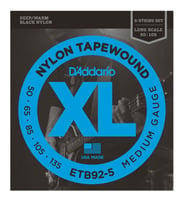 Daddario Etb92-5 Bass Gitar Tel Seti, 5 Telli, 50-105, Xl, Nylon Tapewound, Medium