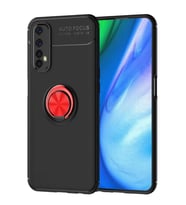 Newface Realme 7 Kılıf Range Yüzüklü Silikon - Siyah-Kırmızı