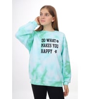 Kız Çocuk Batik Desenli Sweatshirt  Px69.3 ANGELOS GIRLS (Turkuaz)