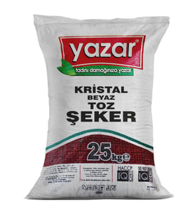 Yazar Kristal Toz Şeker 25 Kg.