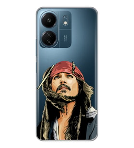 Xiaomi Redmi 13C Uyumlu Jack Sparrow Tasarımlı Şeffaf Telefon Kılıfı