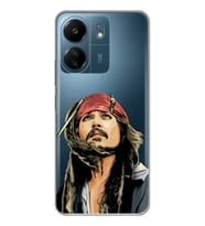 Xiaomi Redmi 13C Uyumlu Jack Sparrow Tasarımlı Şeffaf Telefon Kılıfı