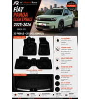 FİAT PANDA ELEKTRİKLİ 2025-2026 Araca Özel 3D Paspas + 3D Bagaj Havuzu
