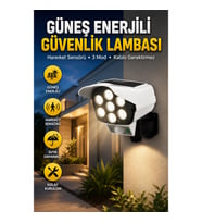 Uzaktan Kumandalı Güneş Enerjili LED Güvenlik Lambası Kamera Tasarımlı Hareket Sensörlü