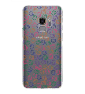Samsung Galaxy S9  Kamera Korumalı Kapak Hello Kitty Tasarımlı  Şeffaf  Kılıf