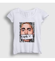 Presmono Kadın Beyaz My Name Is Eminem T-Shirt 336908tt