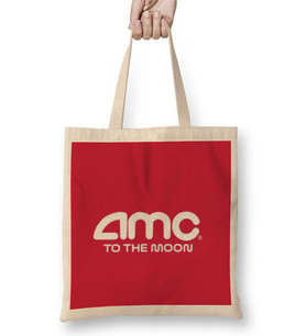 Amc Stock TO THE MOON Queens Pin Bez Çanta Uzun Saplı