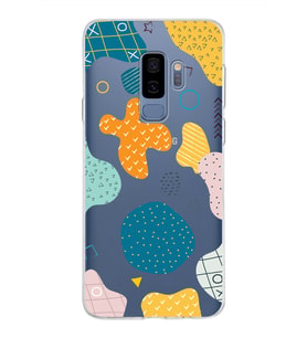 Samsung Galaxy S9 Plus Kapak Geometrik Şekiller Tasarımlı Şeffaf Silikon Kılıf