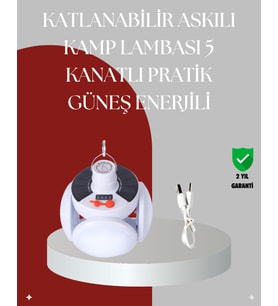 360 Derece Katlanabilir Solar LED Aydınlatma Çadır Lambası