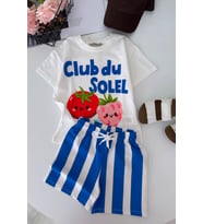 Club Du Solel Çizgili Erkek Çocuk Şort Takım - Mavi