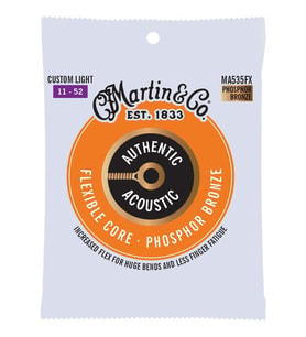 Martin Co MA535FX Flexible Core Phosphor Bronze Akustik Gitar Teli Custom Light 11-52