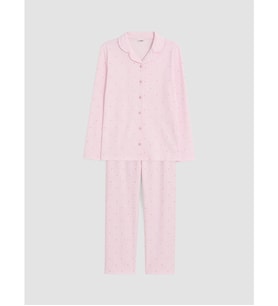 LCW Kids Pembe Gömlek Yaka Kız Çocuk Pijama Takım