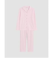 LCW Kids Pembe Gömlek Yaka Kız Çocuk Pijama Takım