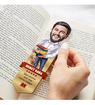 Kitap Kurdu Erkek Arkadaşa Hediye Karikatürlü Kitap Ayracı
