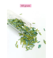 Uzun Boru Kesme Boncuk Çap 2mm Uzunluk 10 mm - 60 Gram - Yeşil Mavi - BNC289