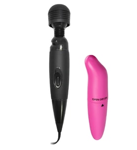 Siyah Güçlü Ayarlanabilir Titreşime Sahip Elektrikli Masaj Aleti+G-Noktası Uyarıcı Mini Titreşimli Vibratör