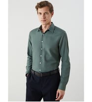 LCW BUSINESS Yeşil Slim Fit Uzun Kollu Oxford Erkek Gömlek